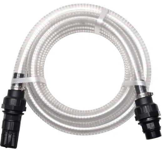 Tubo di Aspirazione con Connettori 10 m 22 mm Bianco