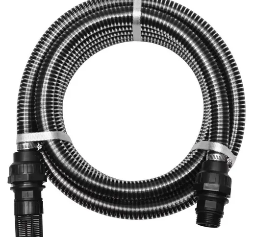 Asupermall - Tubo di Aspirazione con Connettori 7 m 22 mm Nero