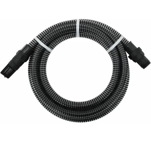 Happyshopping - Tubo di Aspirazione con Connettori in PVC 4m 22 mm Nero