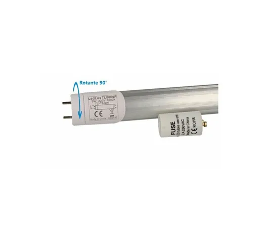 Ledlux - Tubo Led T8 G13 60cm 9W Bianco Freddo Testa Rotante Alimentazione da Un Lato Senz...