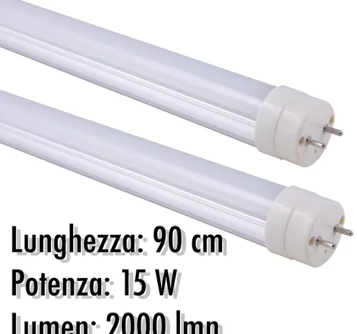 TUBO NEON A LED T8 15 W WATT 2000 LMN CON COPERTURA OPACA DA 90 CM LUCE BIANCA | Luce Natu...