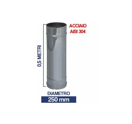 Tubo stufa pellet camino in acciaio inox aisi 304 per canna fumaria cm 50 24427V 250 (1986...