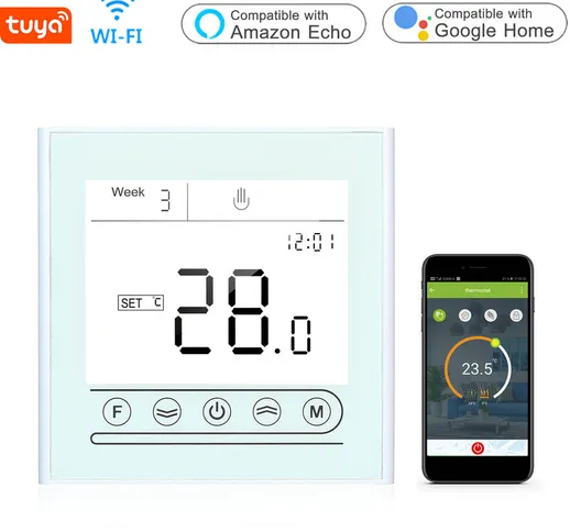 Happyshopping - Tuya WiFi Smart Termostato Regolatore di temperatura programmabile per ris...
