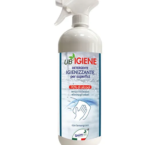 UB IGIENE detergente igienizzante per superfici con 70% alcool: Flacone da 1 L
