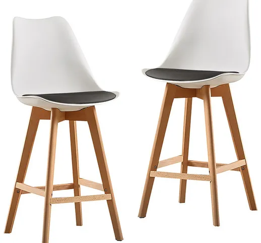 Jeobest - Un set di due sedie da bar da esterno in stile scandinavo bianco-nero