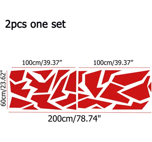 Universal 60cm x 200cm Auto Car Side Body Stickers Decalcomanie Vinile Graphic Decor (Ross...