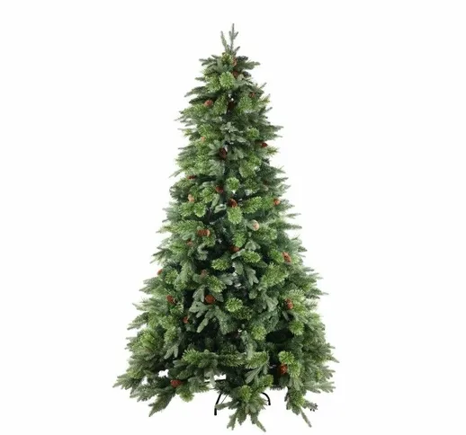 Xone - Albero di Natale folto artificiale realistico byron conifere con pigne in pe pvc al...