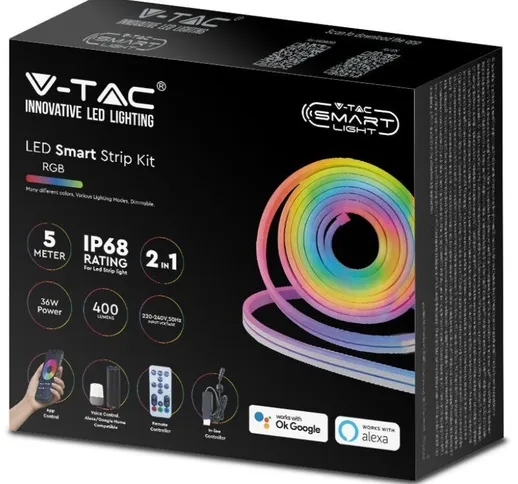 Led Strip Light - 36W eu Plug Compatible With Amazon Alexa And Google Home - V-tac