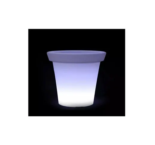 Lampada Luce Led RGBW Luminoso Forma Vaso Ricaricabile Con Telecomando Incluso IP54 35X35X...