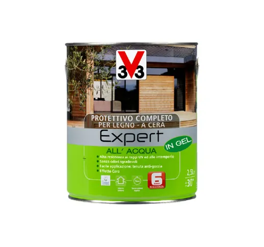 Protettivo Completo Expert Vernice ad Acqua per Legno Finestre Persiane Cera - Formato: 2,...