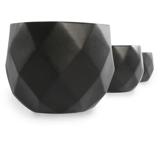 Vasi per piante geometriche - Set di 3 | M&W Black - Black