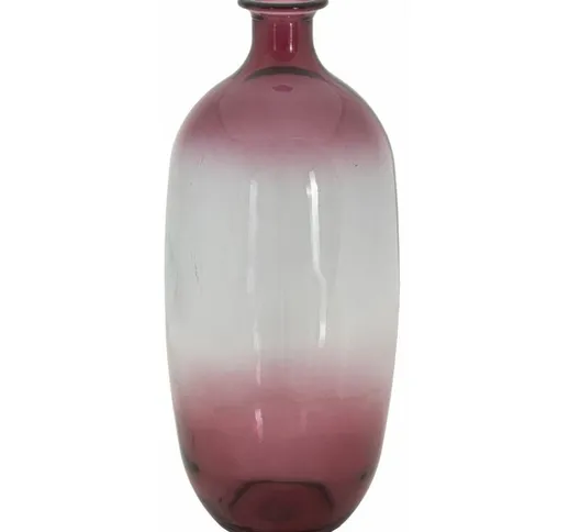 Mauroferretti - vaso botella napoles vetro riciclato red cm 16X38 (made in spain)