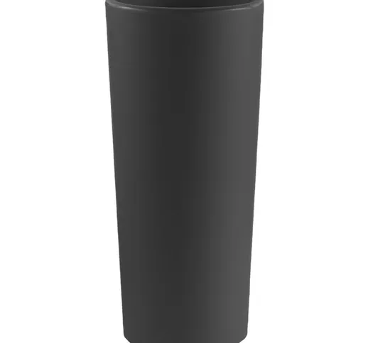 Vaso Cachepot Clou Tondo In Plastica H 85 Cm Veca | Antracite - Antracite