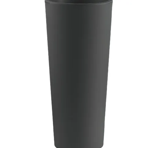 Vaso cachepot Genesis tondo in resina h 100 cm Color: ANTRACITE - GRIGIO G - Veca