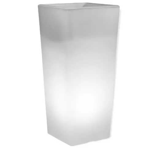 Vaso cachepot luminoso Clou quadrato in plastica outdoor h 85 cm - Veca