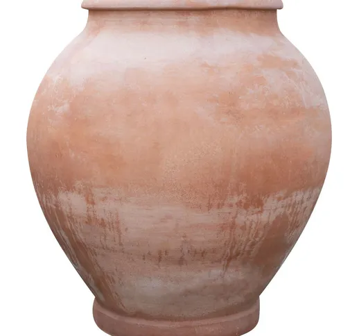 Biscottini - Vaso Conca giara liscia invecchiata, in terracotta toscana L90xPR90xH102 cm