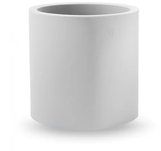 Vaso cilindro in resina 'Cosmos' 55 cm. Bianco