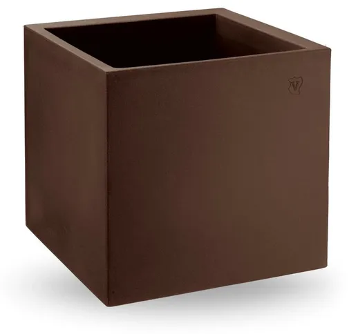 Veca - Vaso cubo in resina Cosmos 40 cm. Bronzo - Bronzo
