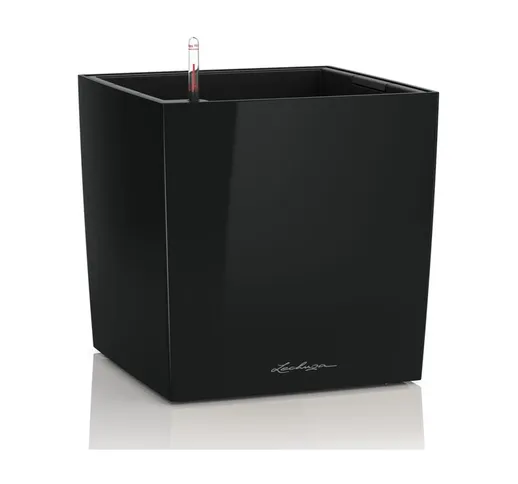 Lechuza - Vaso da interno e esterno cube Premium 30 cm - Nero Lucido - Nero Lucido