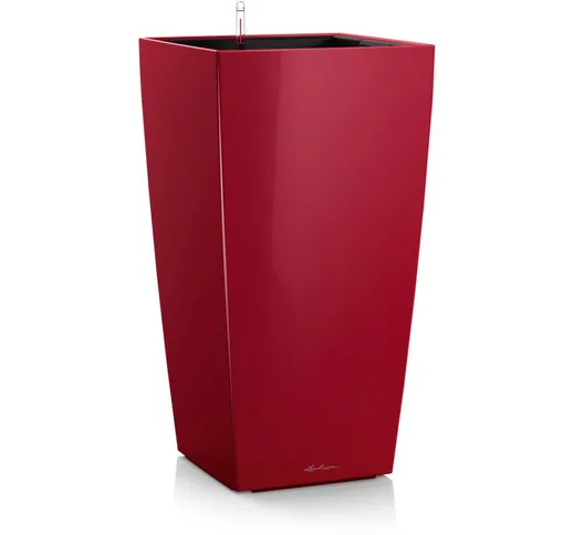 Vaso da interno e esterno cubico Premium 30 cm - Rosso Scarlatto Lucido - Rosso Scarlatto...