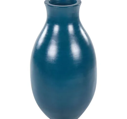 Beliani - Vaso da fiori in terracotta azzurro 48 cm fiori stile invecchiato Stagira - Blu