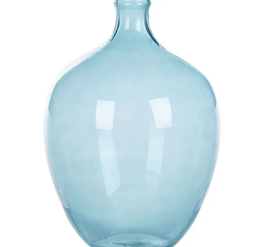Beliani - Vaso di fiori vetro 39 cm fatto a mano decorativo azzurro Roti - Blu