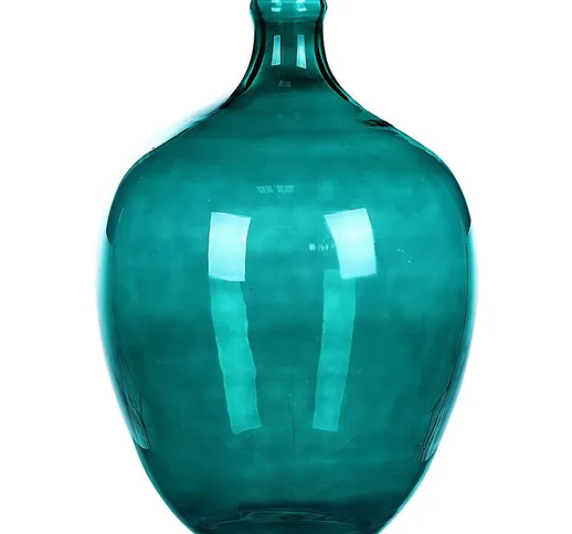 Beliani - Vaso di fiori vetro 39 cm fatto a mano decorativo turchese Roti - Blu