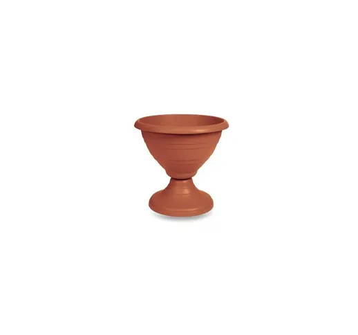 Vaso da giardino fioriera con piedistallo fioriera campana 30 cm terracotta - Terracotta