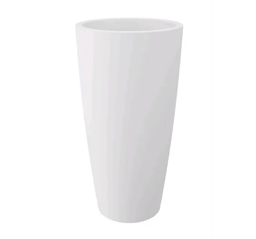 Vaso a Colonna Colore Bianco 38x85H cm in Plastica con contenitore estraibile