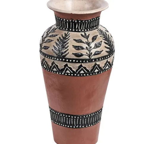 Beliani - Vaso decorativo Rustico fatto a mano in terracotta 40 cm Accessorio marrone e ne...