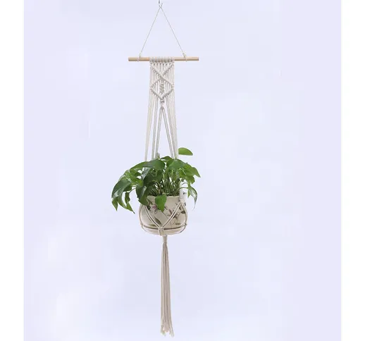 Happyshopping - Vaso di fiori tessuto sacchetto netto corda di canapa di cotone creativo i...