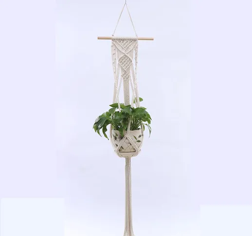 Happyshopping - Vaso di fiori tessuto sacchetto netto corda di canapa di cotone creativo i...