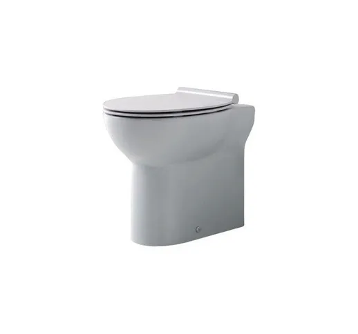 Vaso a Filo Parete in Ceramica Bianco Serie Fast Azzurra