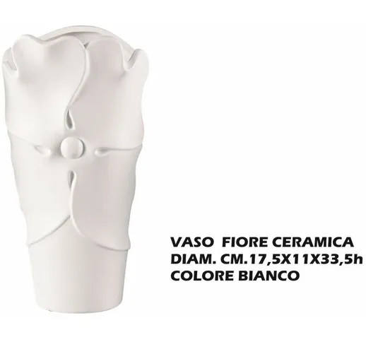 VASO FIORE CM.17,5X11X33,5h BIANCO