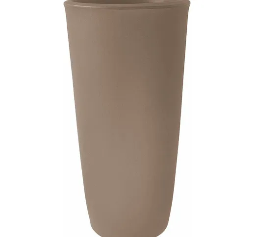 Vaso alto e tondo Dafne in plastica da esterno per piante e fiori -119 cm / Cappuccino