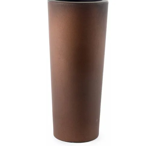Vaso cilindro Schio Cono Essential in resina da giardino per fiori e piante. -90 cm / Bron...