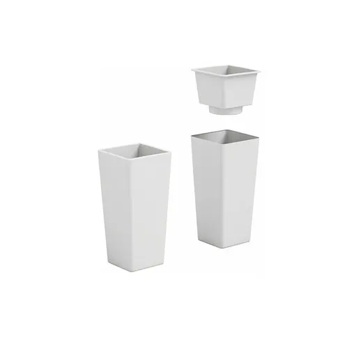 VASO FIORIERA QUADRATO ALTO 65 CM cache-pot CLOU Veca - Colori: Bianco