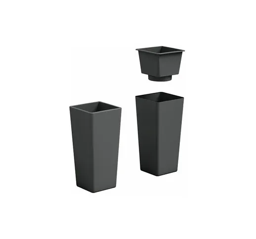 VASO FIORIERA QUADRATO ALTO 65 CM cache-pot CLOU Veca - Colori: Antracite