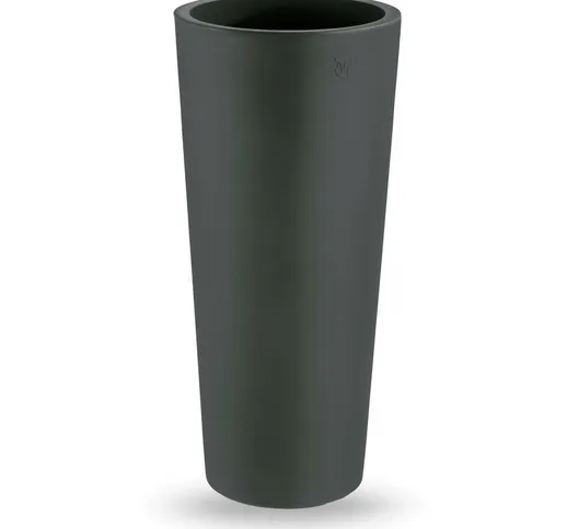 Cache pot rotondo in resina Genesis h. 150 cm. Antracite - Antracite