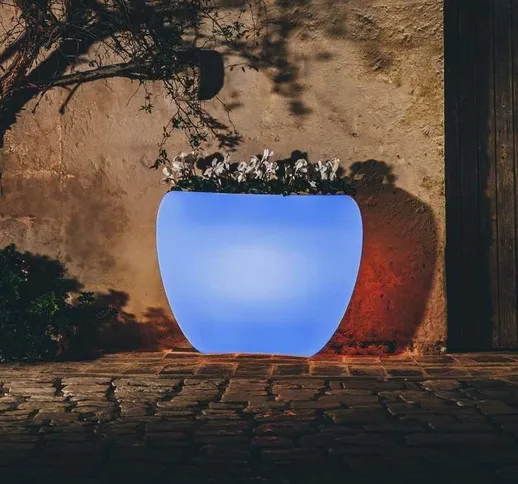 Vaso Heart Bright Luce Blu in Polimero Monacis 100X30X80 h