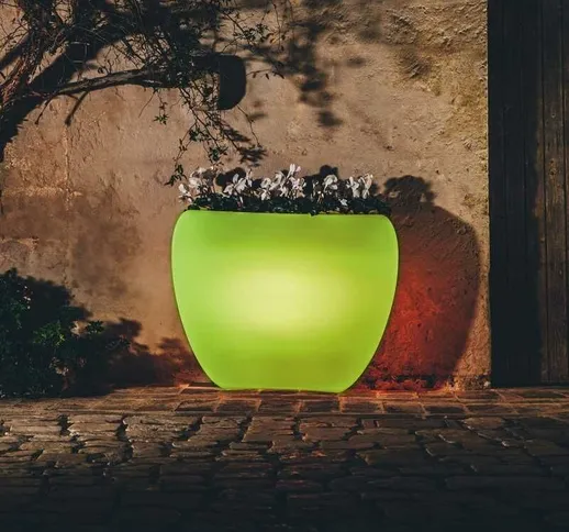 Vaso Heart Bright Luce Verde in Polimero 100X30X80 H - Monacis