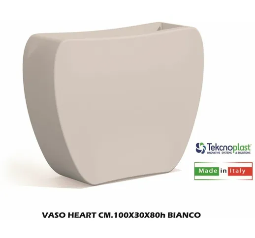 Vaso heart CM.100X30X80h bianco