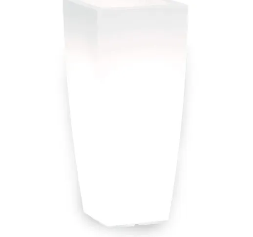 Vaso Quadro Stilo Light 33x33x70h cm Ferliving Bianco