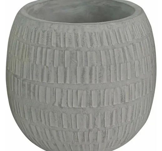 Milani Home - vaso in fibra sintetica di design moderno industrial cm 16 x 16 x 14,5 h