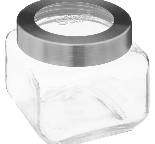 5five - Vaso in vetro con coperchio in acciaio miro 0,8l - 5 five simply smart - Trasparen...