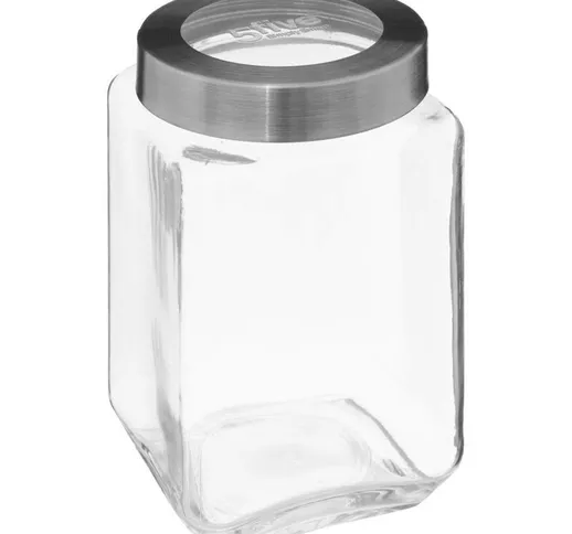 5five - Vaso in vetro con coperchio in acciaio miro 1,6l - 5 five simply smart - Trasparen...