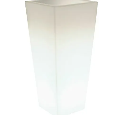Vaso Luminoso 85x39x39cm In Polietilene Hydrus Quadro Bianco Perla - Vanossi