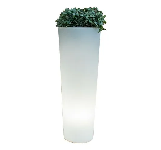 Vaso luminoso alto 80 luce bianca fredda con cavo ø29x79cm - Bianco - Moovere