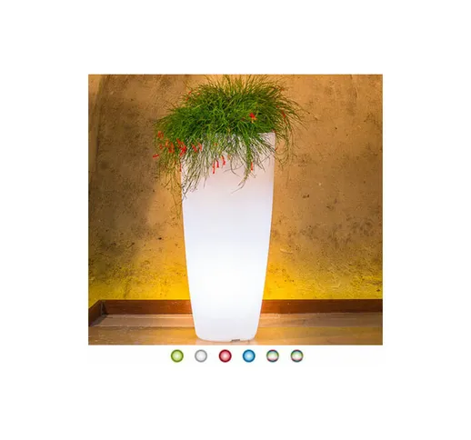 Vaso luminoso solare da giardino con batteria ricaricabile per esterno. Vasi luminosi sola...