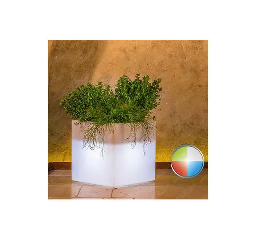 Pidema - Vaso luminoso solare da giardino con batteria